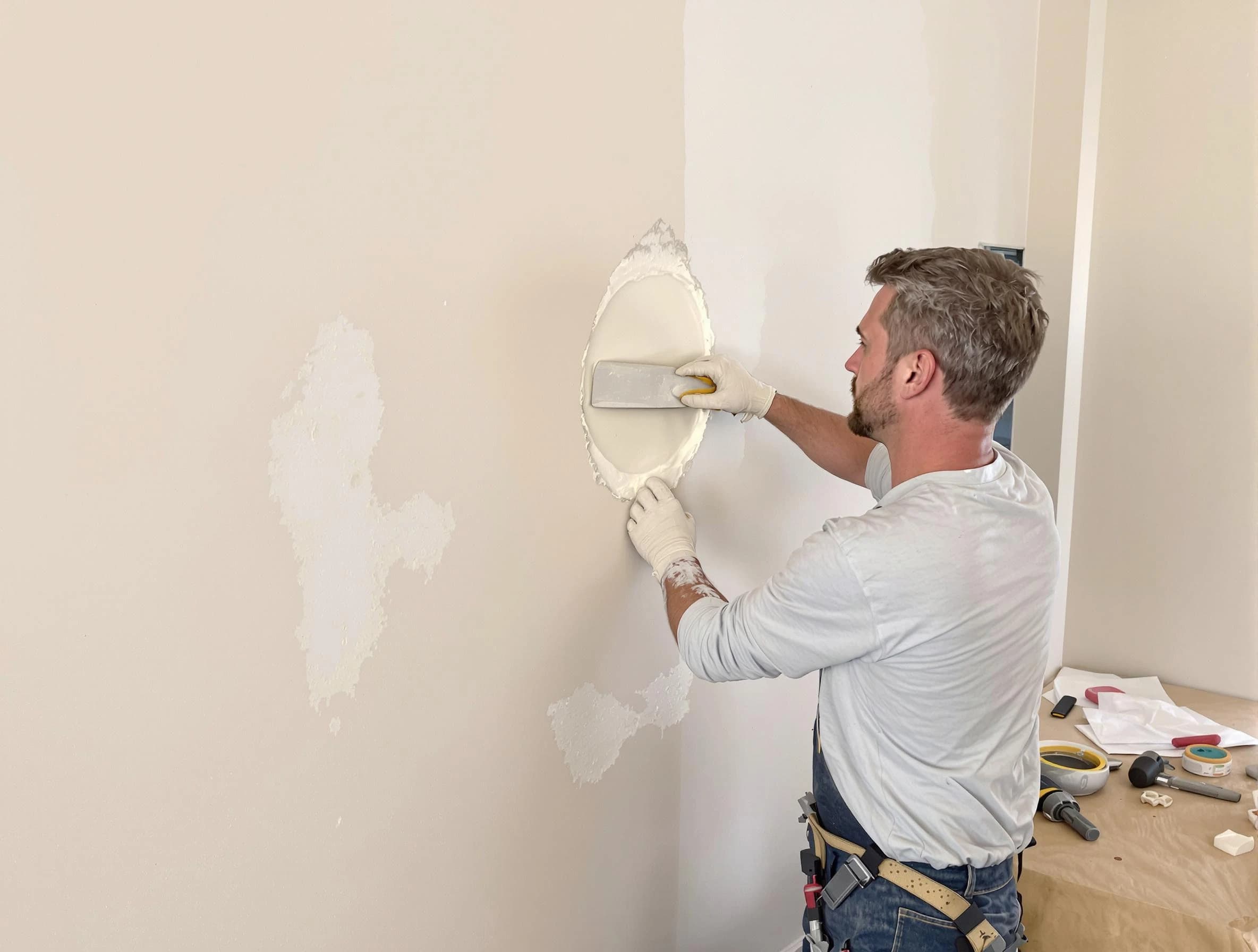 Willowick House Painters technician patching a drywall hole in Willowick, OH