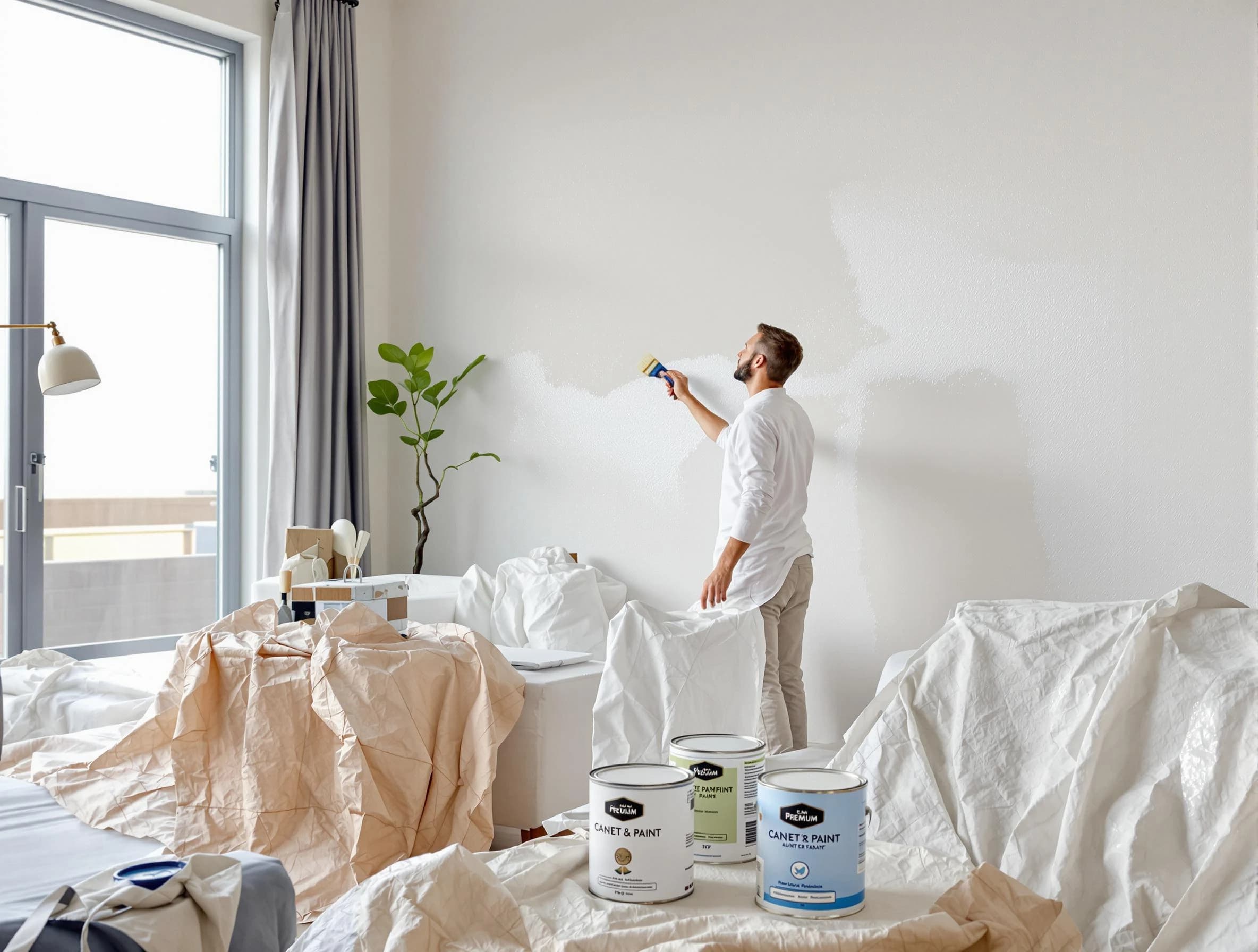 Willowick House Painters team carefully painting an interior wall in Willowick, OH