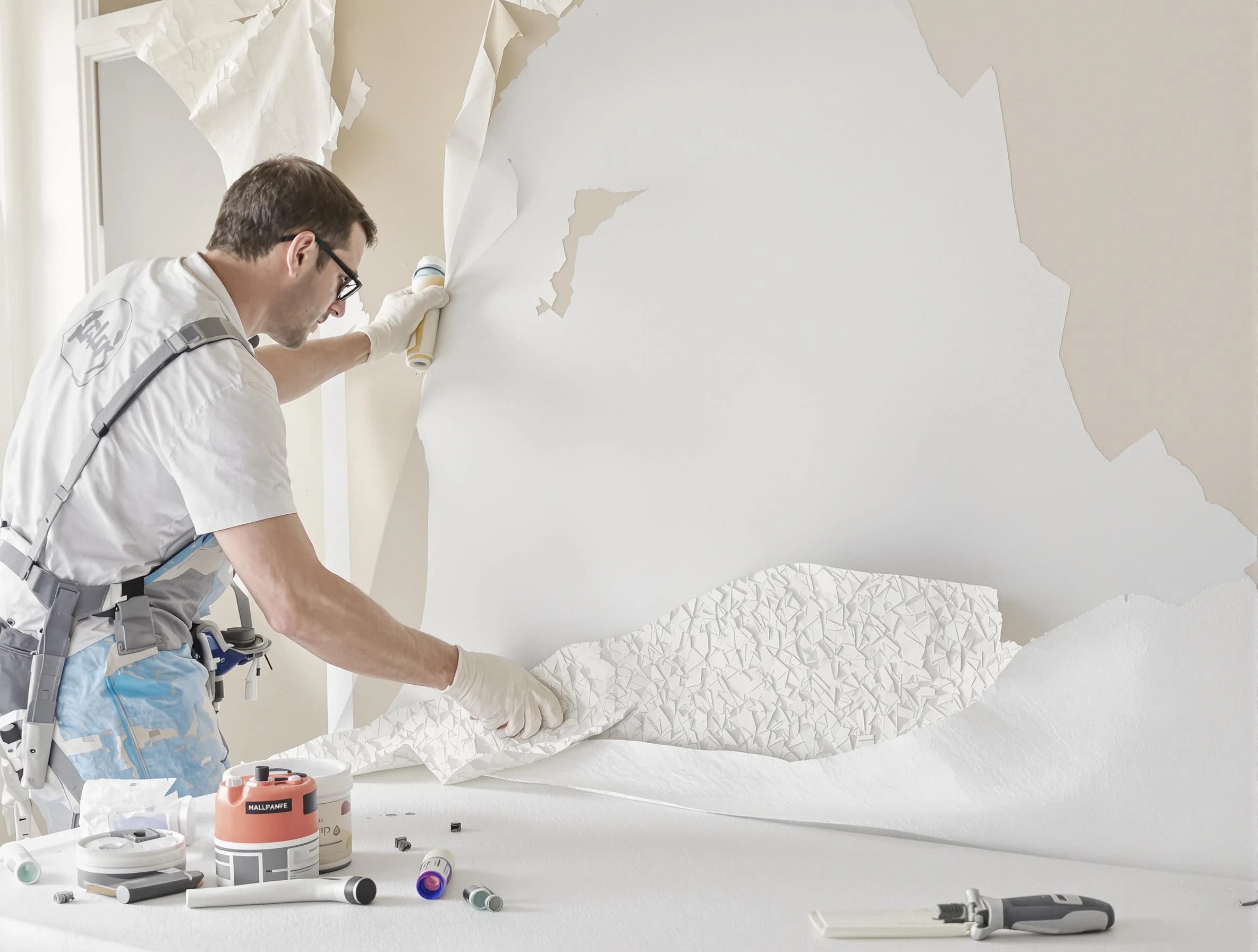 Detailed wallpaper removal and wall prep by Willowick House Painters in Willowick